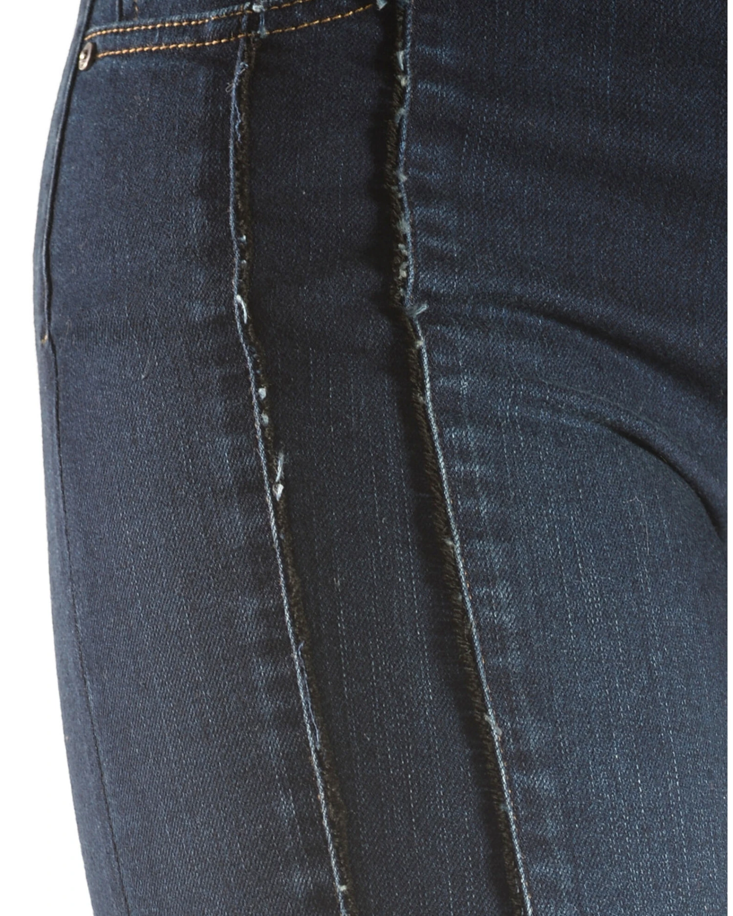 Tractr Women's Front Fray Panel Step Hem Jeans - Image 3