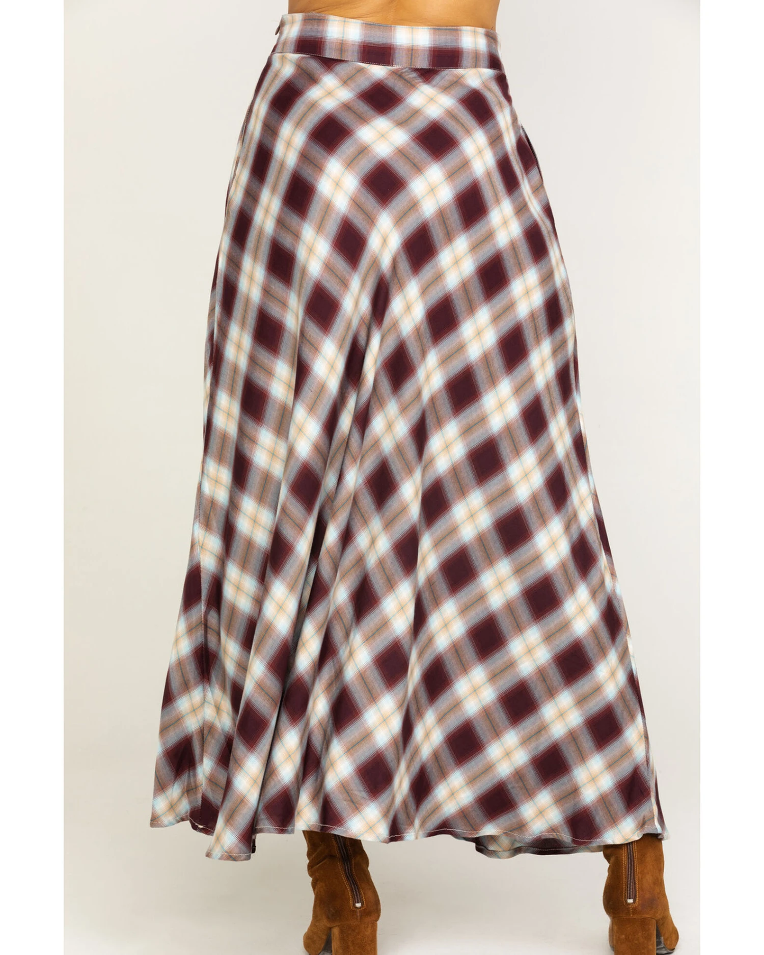 Stetson Women's Plaid Print Maxi Skirt - Image 5