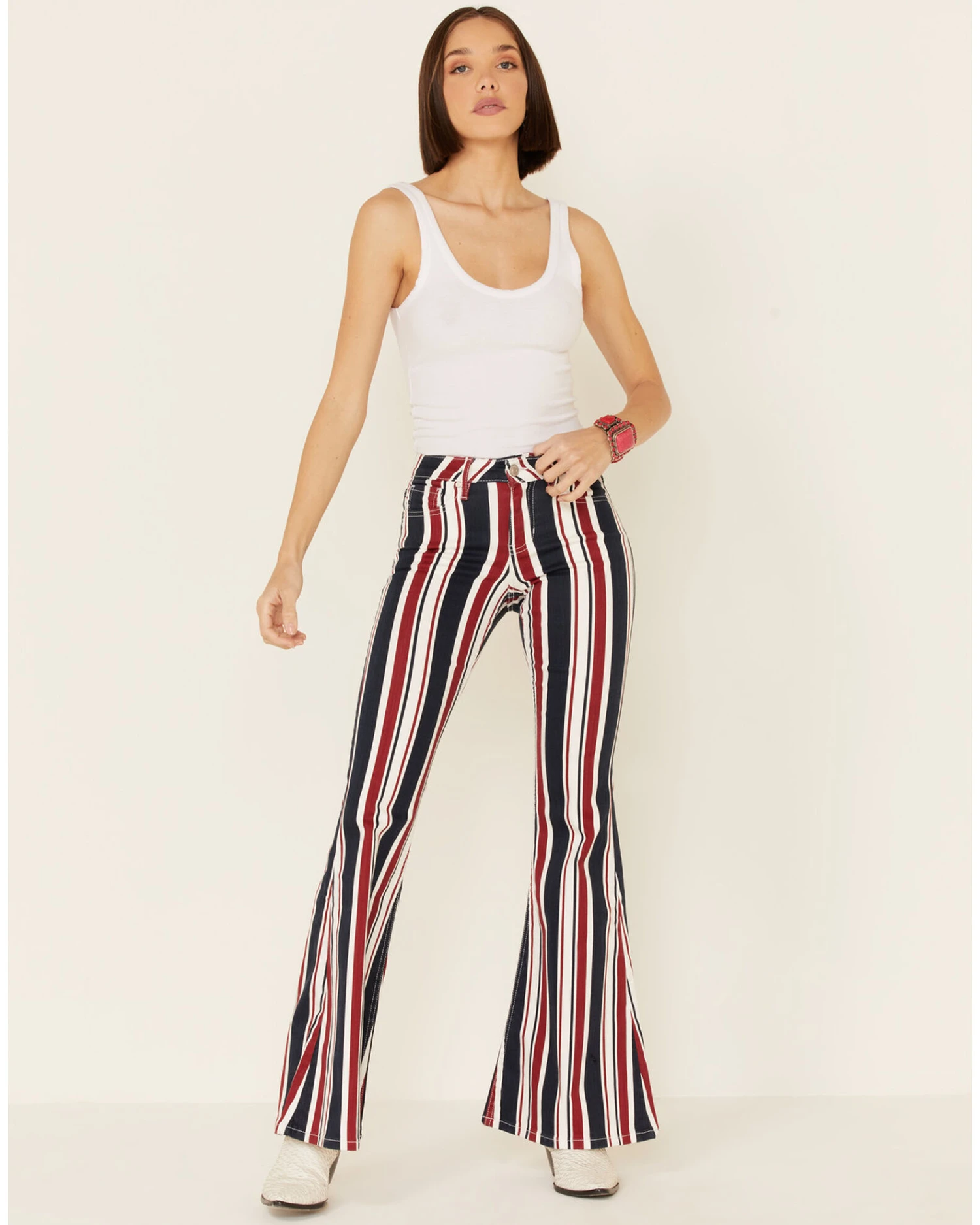 Shyanne Women's American Stripe Flare Leg Jeans - Image 5