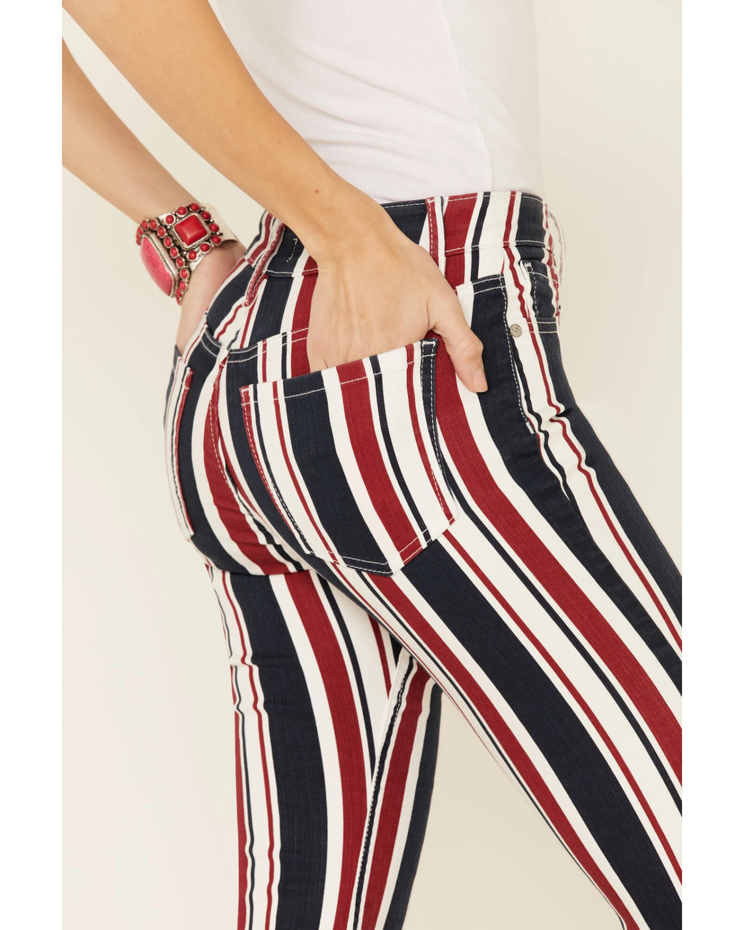 Shyanne Women's American Stripe Flare Leg Jeans - Image 2