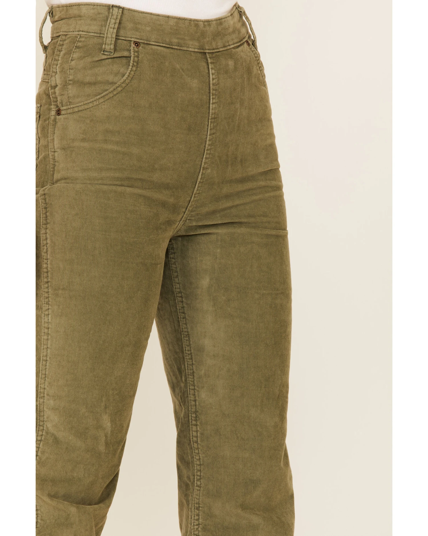 Lee Women's Olive Corduroy High Rise Flare Jeans - Image 3