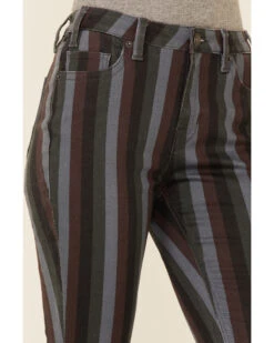 Rock & Roll Denim Women's Striped High Rise Stretch Flare Jeans