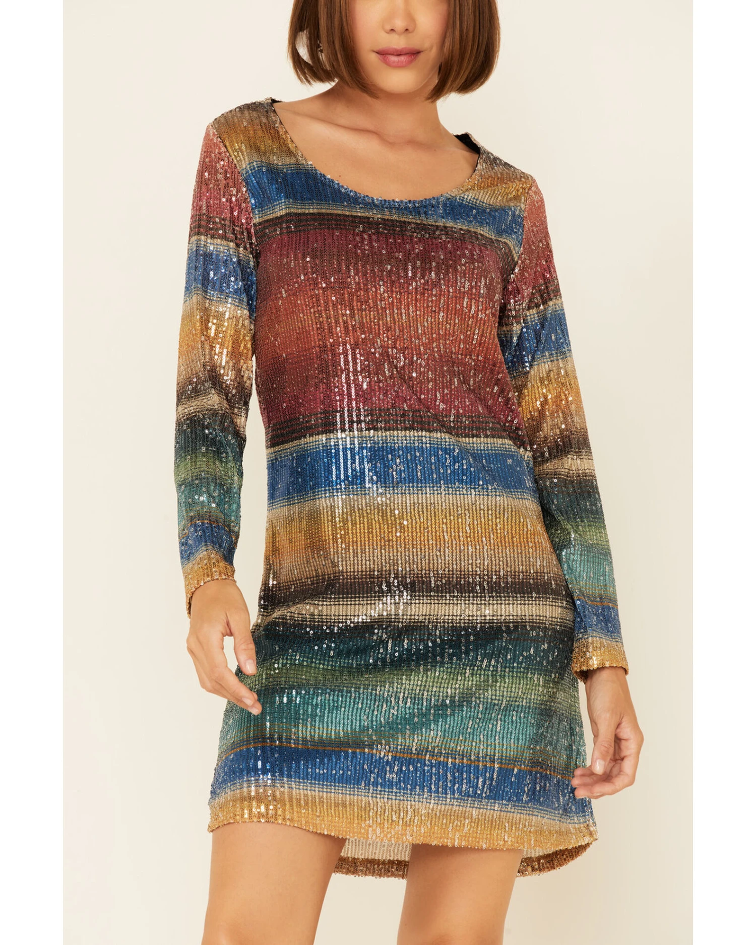Tasha Polizzi Women's Long Sleeve Serape Sequin Lilliana Mini Dress - Image 3