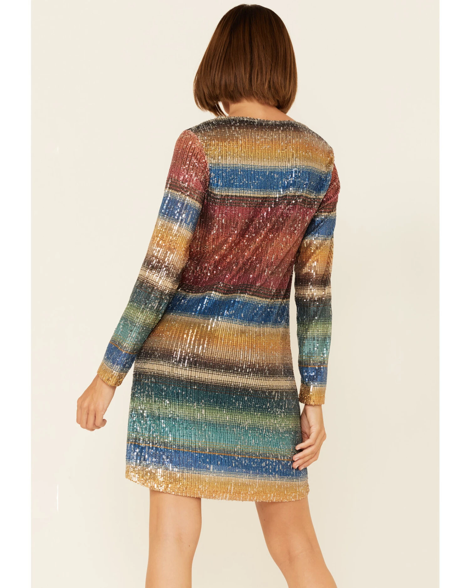Tasha Polizzi Women's Long Sleeve Serape Sequin Lilliana Mini Dress - Image 4