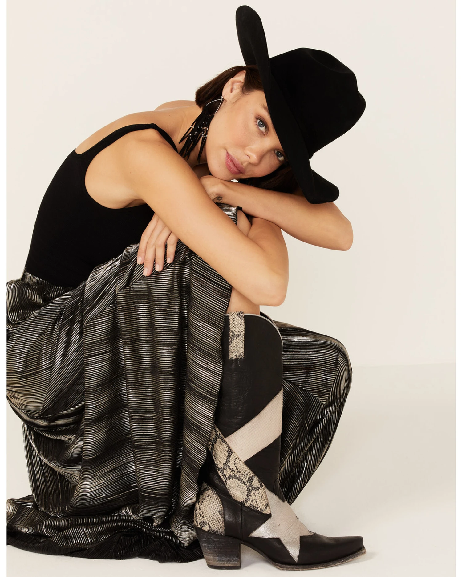 Tasha Polizzi Women's Lusha Crinkle Metallic Maxi Skirt - Image 3