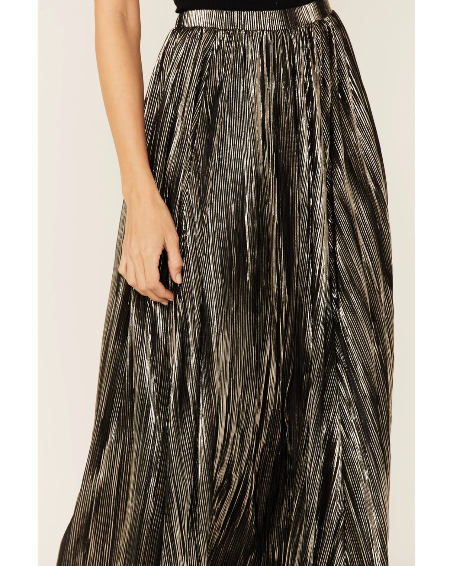 Tasha Polizzi Women's Lusha Crinkle Metallic Maxi Skirt