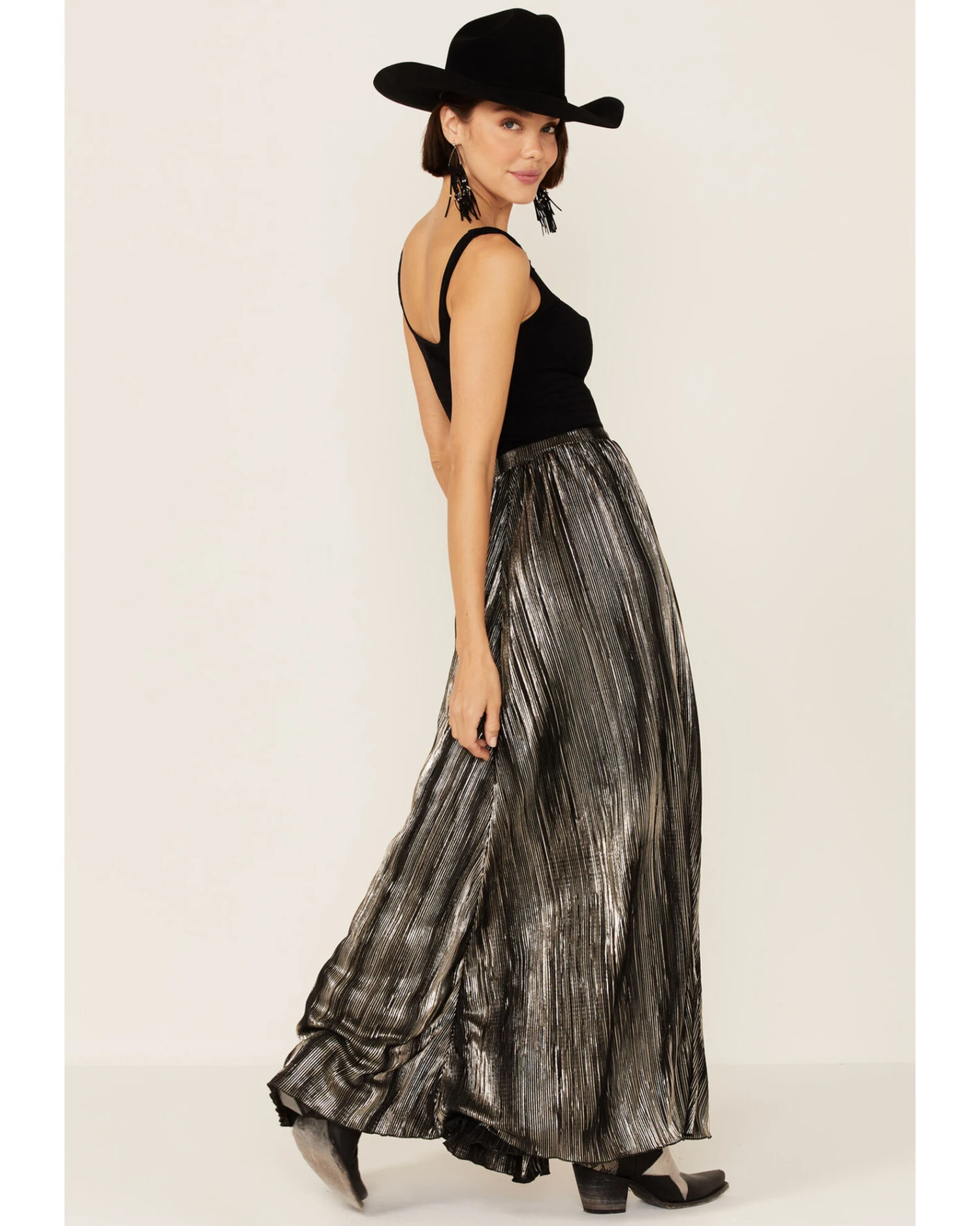 Tasha Polizzi Women's Lusha Crinkle Metallic Maxi Skirt - Image 4