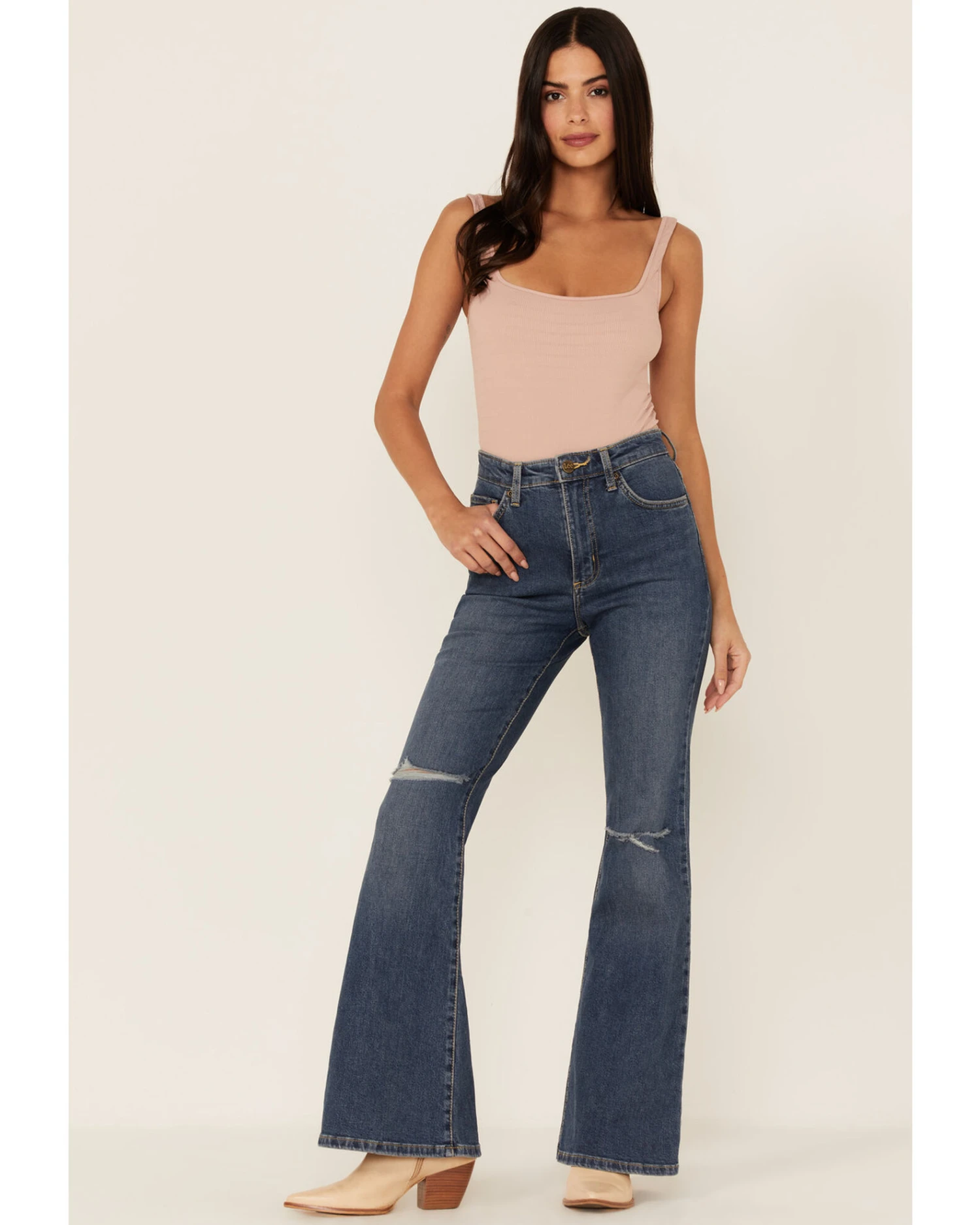 Lee Women's Fast Lane Vintage Modern High Rise Flare Jeans - Image 3