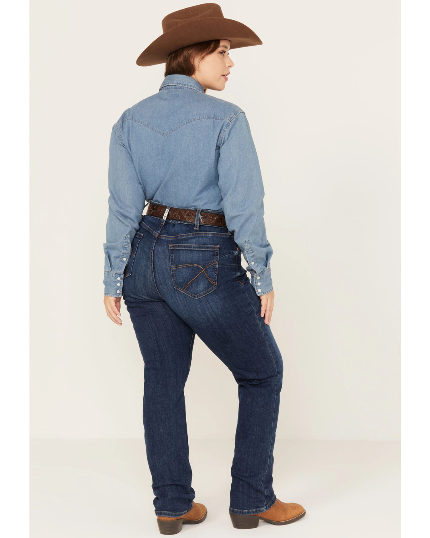 Ariat Women's Mid Rise Dark Wash Candace Straight Jeans - Plus - Image 2