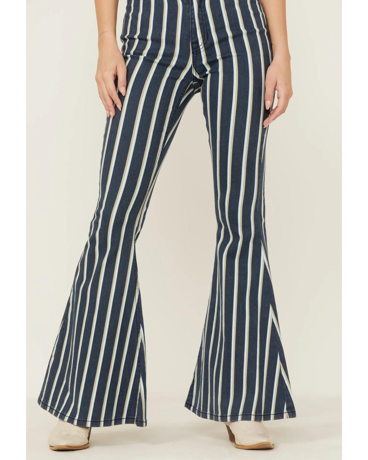 Rock & Roll Denim Women's Bargain Bell Stripe Flare Jeans - Image 4