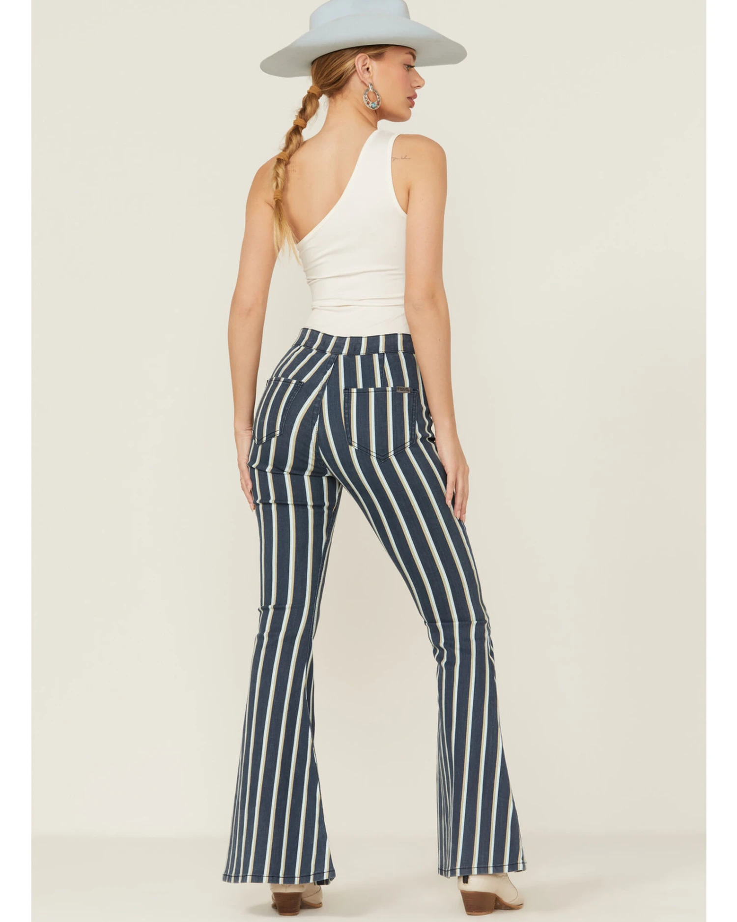 Rock & Roll Denim Women's Bargain Bell Stripe Flare Jeans - Image 3