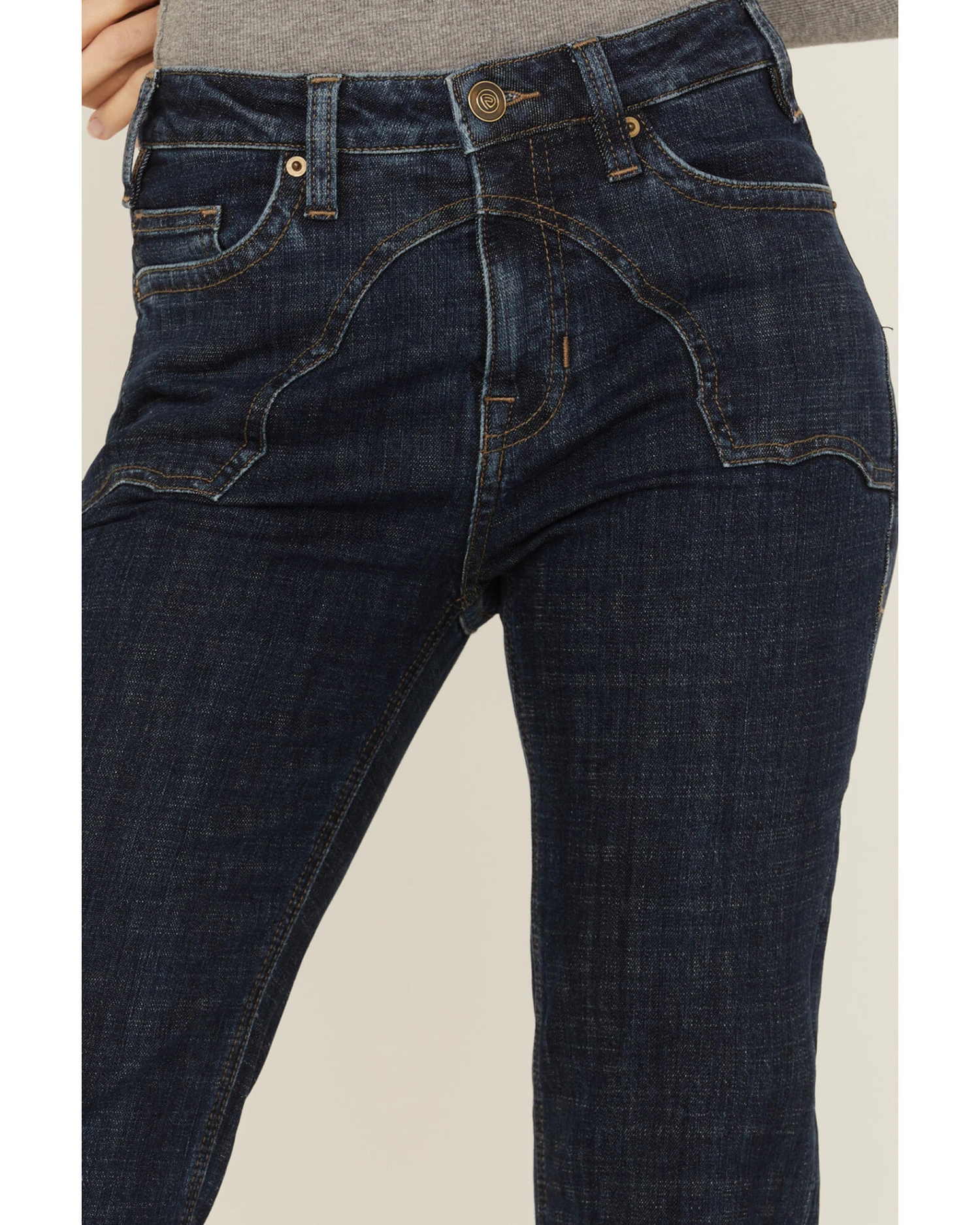 Rock & Roll Denim Women's Yoke Front Flare Jeans - Image 3