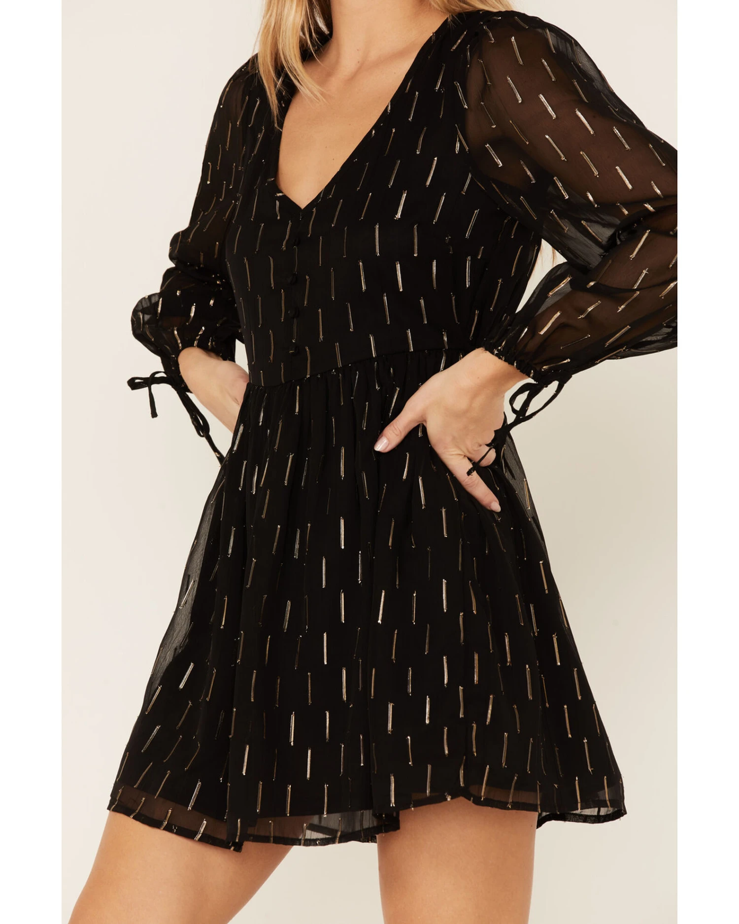Band Of The Free Women's Black Hera Long Sleeve Mini Dress - Image 3