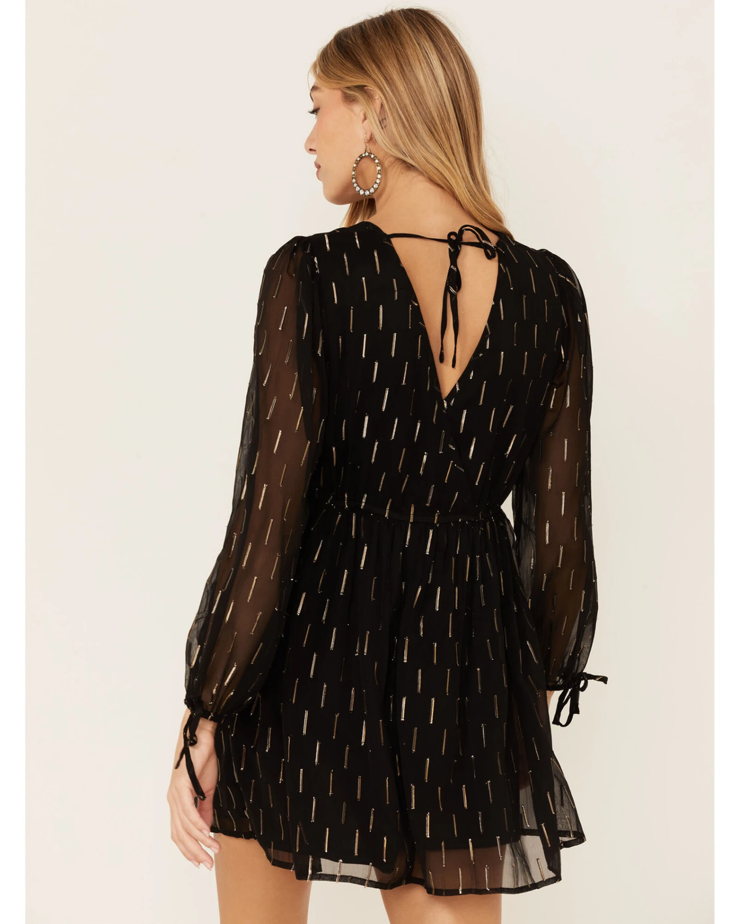 Band Of The Free Women's Black Hera Long Sleeve Mini Dress - Image 4