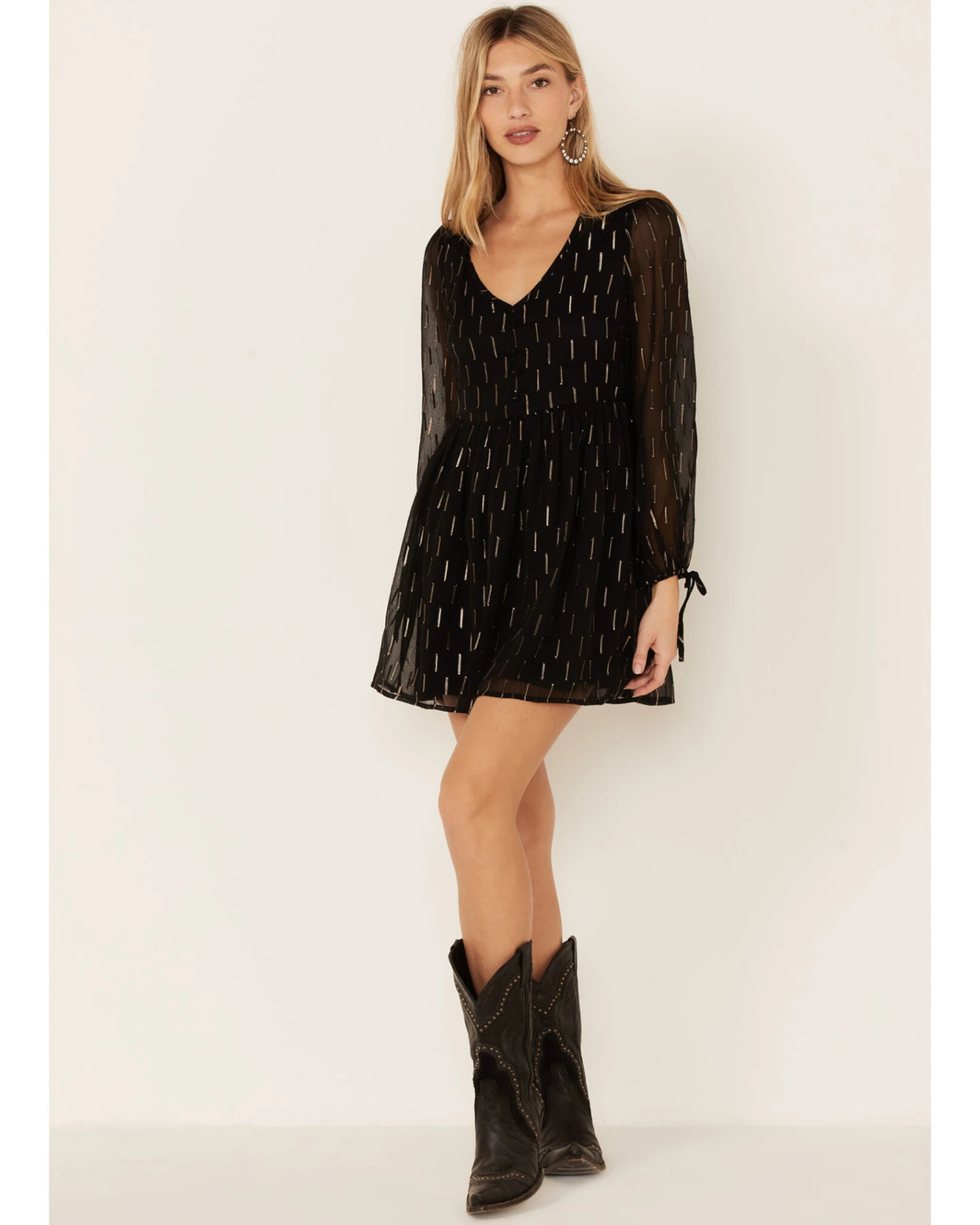 Band Of The Free Women's Black Hera Long Sleeve Mini Dress - Image 2