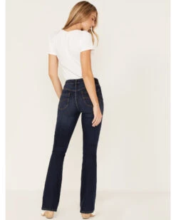 Cleo + Wolf Women's Dark Wash Stretch High Rise Modern Bootcut Jeans