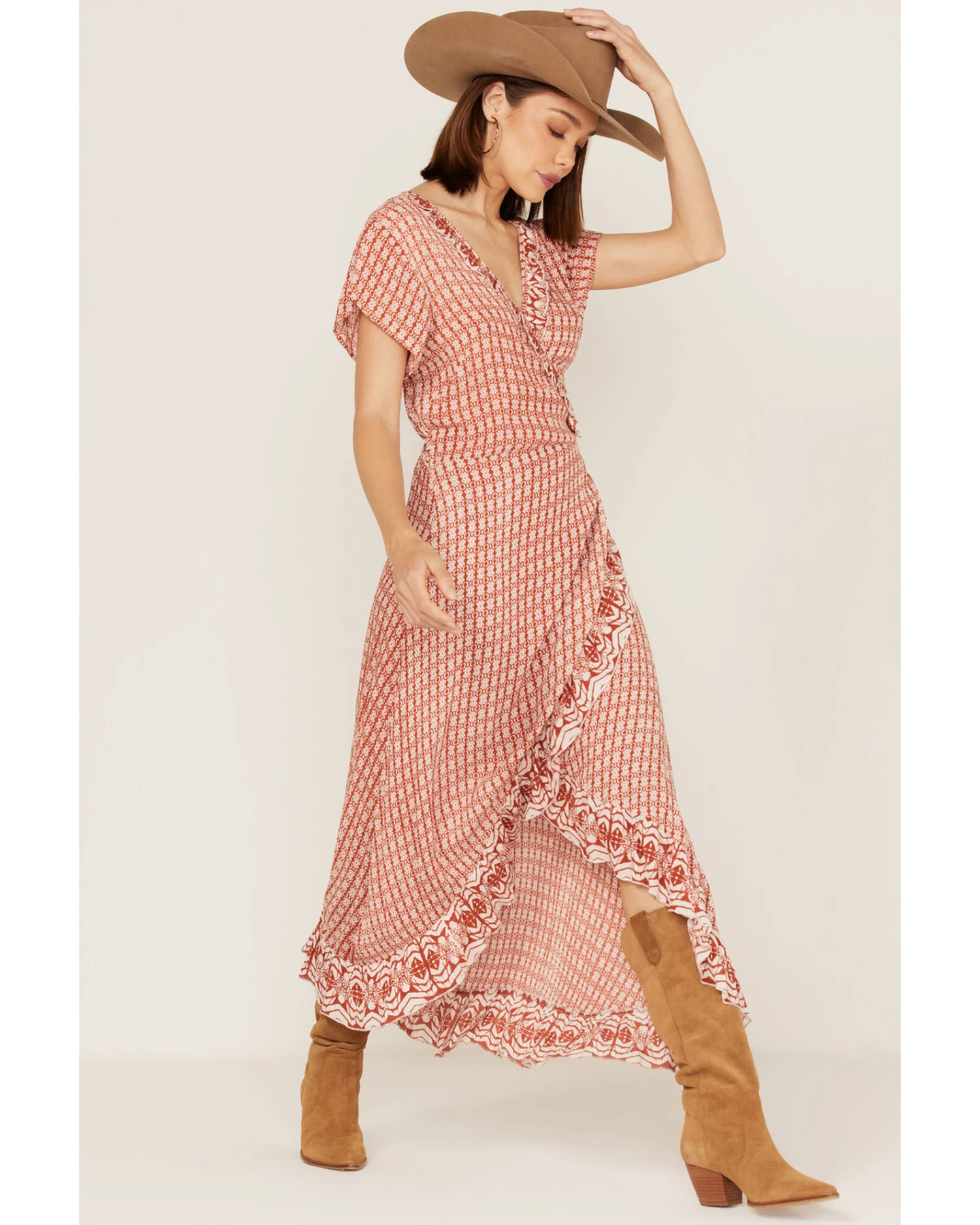 Talisman Women's Palm Springs Print Short Sleeve Maxi Wrap Dress - Image 2