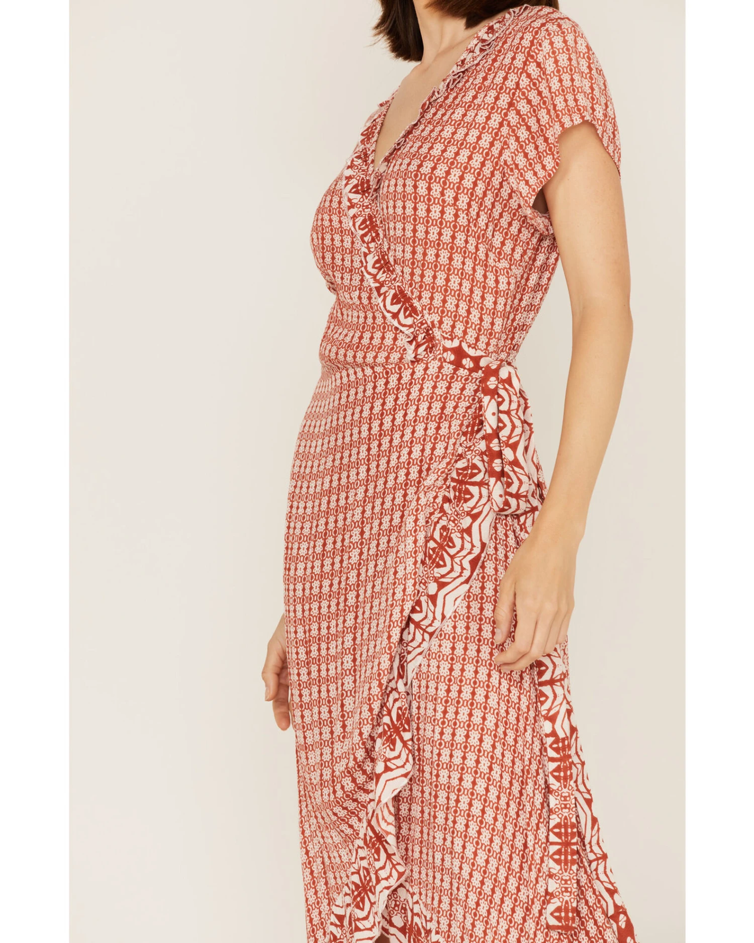 Talisman Women's Palm Springs Print Short Sleeve Maxi Wrap Dress - Image 3