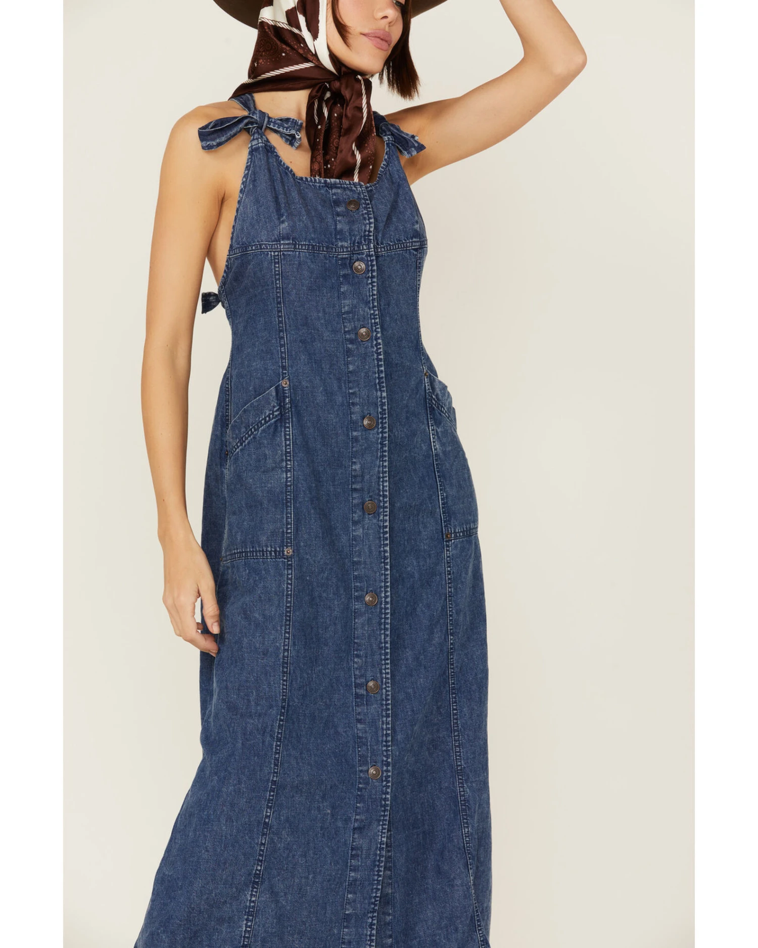 Free People Women's Time After Time Denim Midi Dress - Image 2