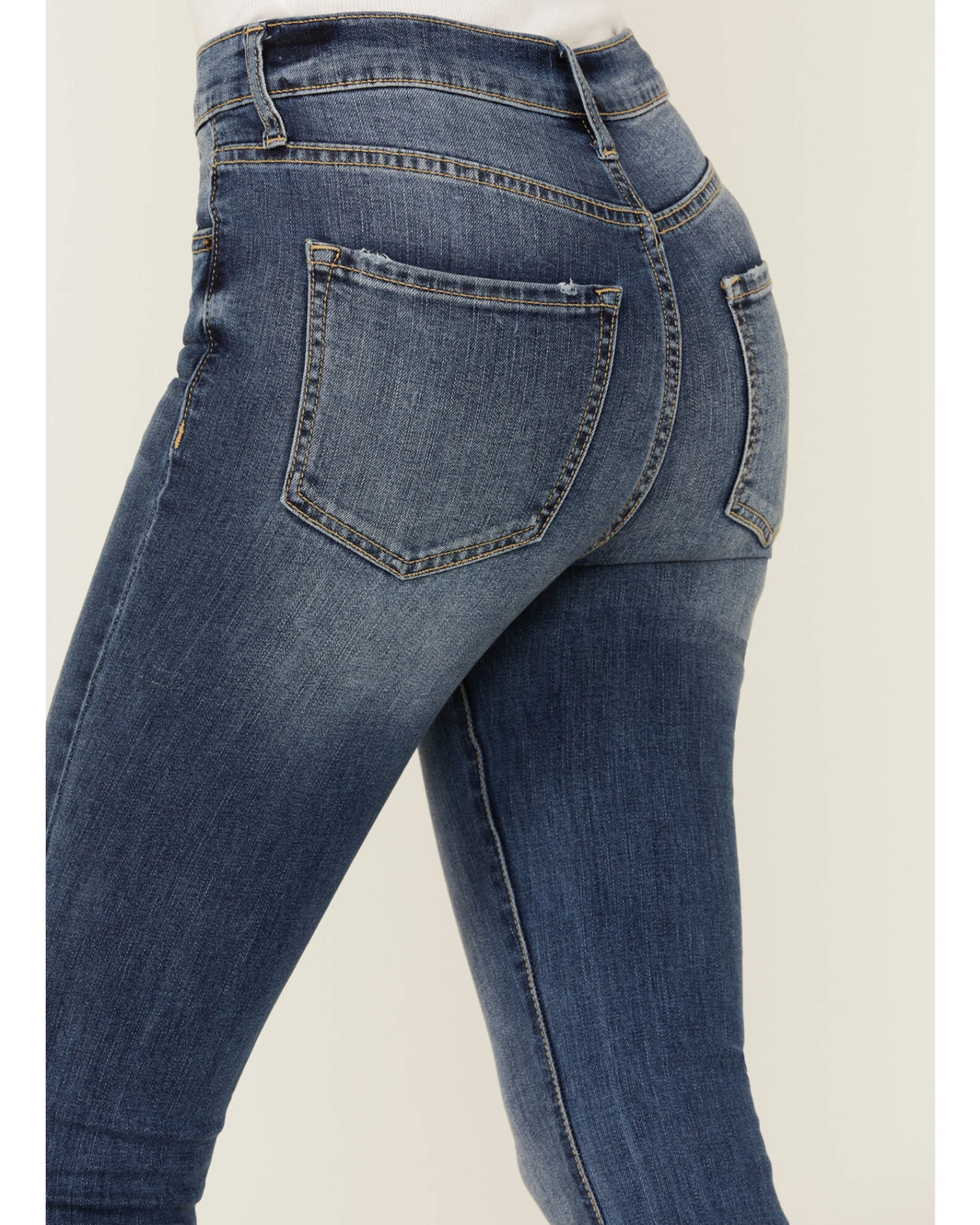 Sneak Peek Women's High Rise Exposed Button Flare Jeans