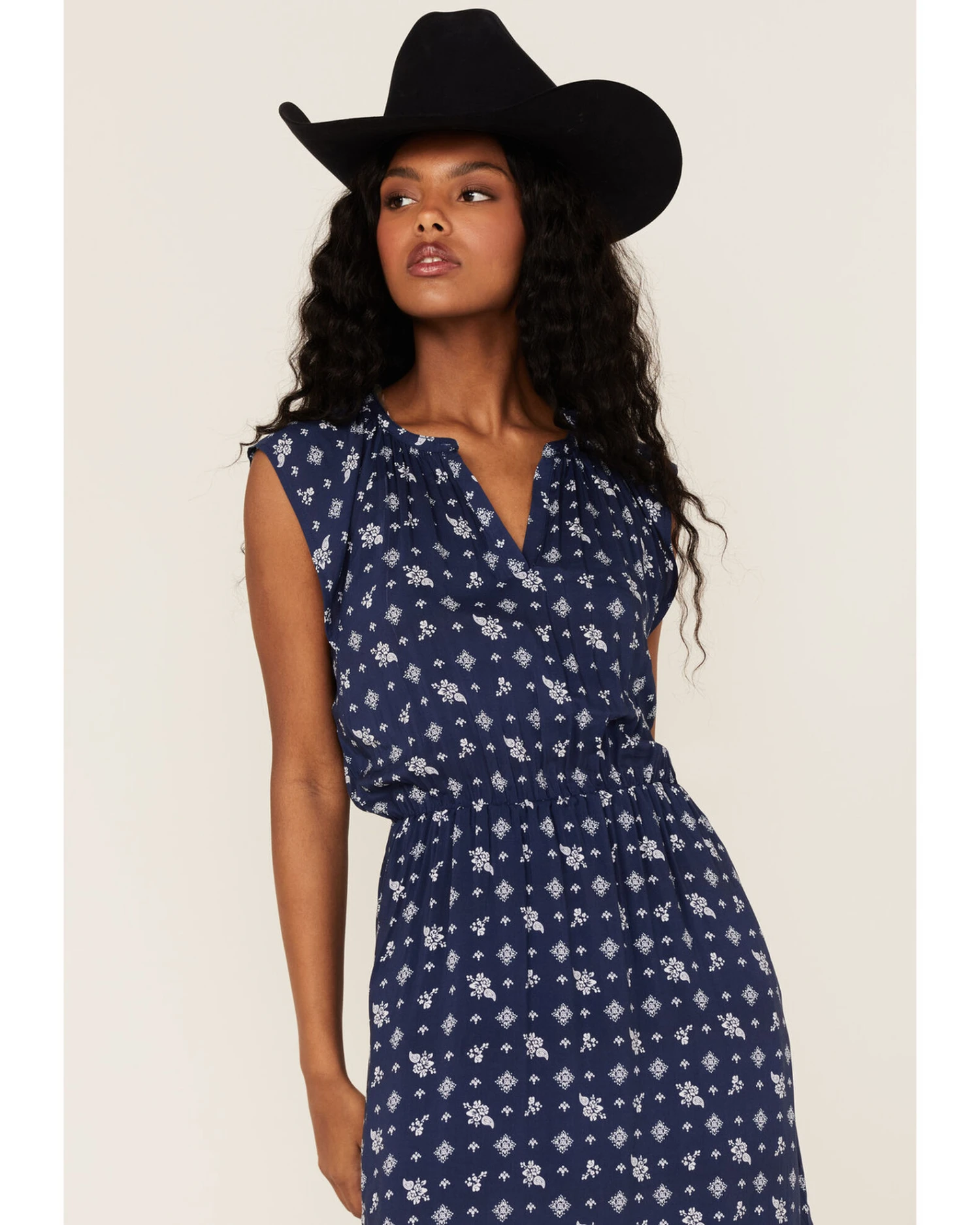 Stetson Women's Ditsy Floral Paisley Print Ruffle Flounce Midi Dress - Image 4