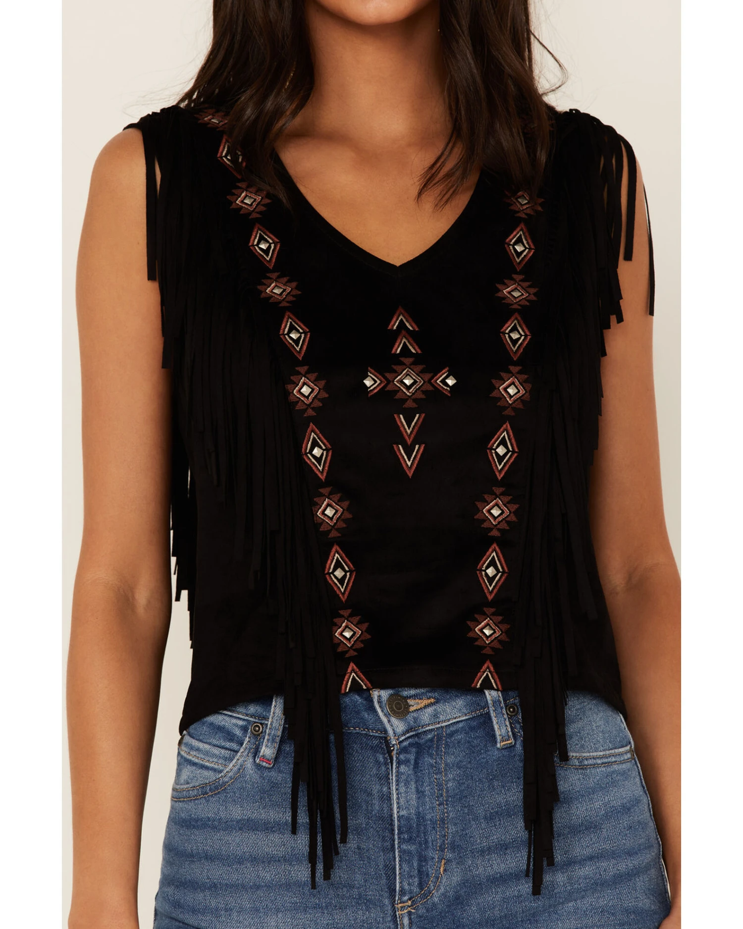 Idyllwind Women's Central Pike Fringe Embroidered Top - Image 2