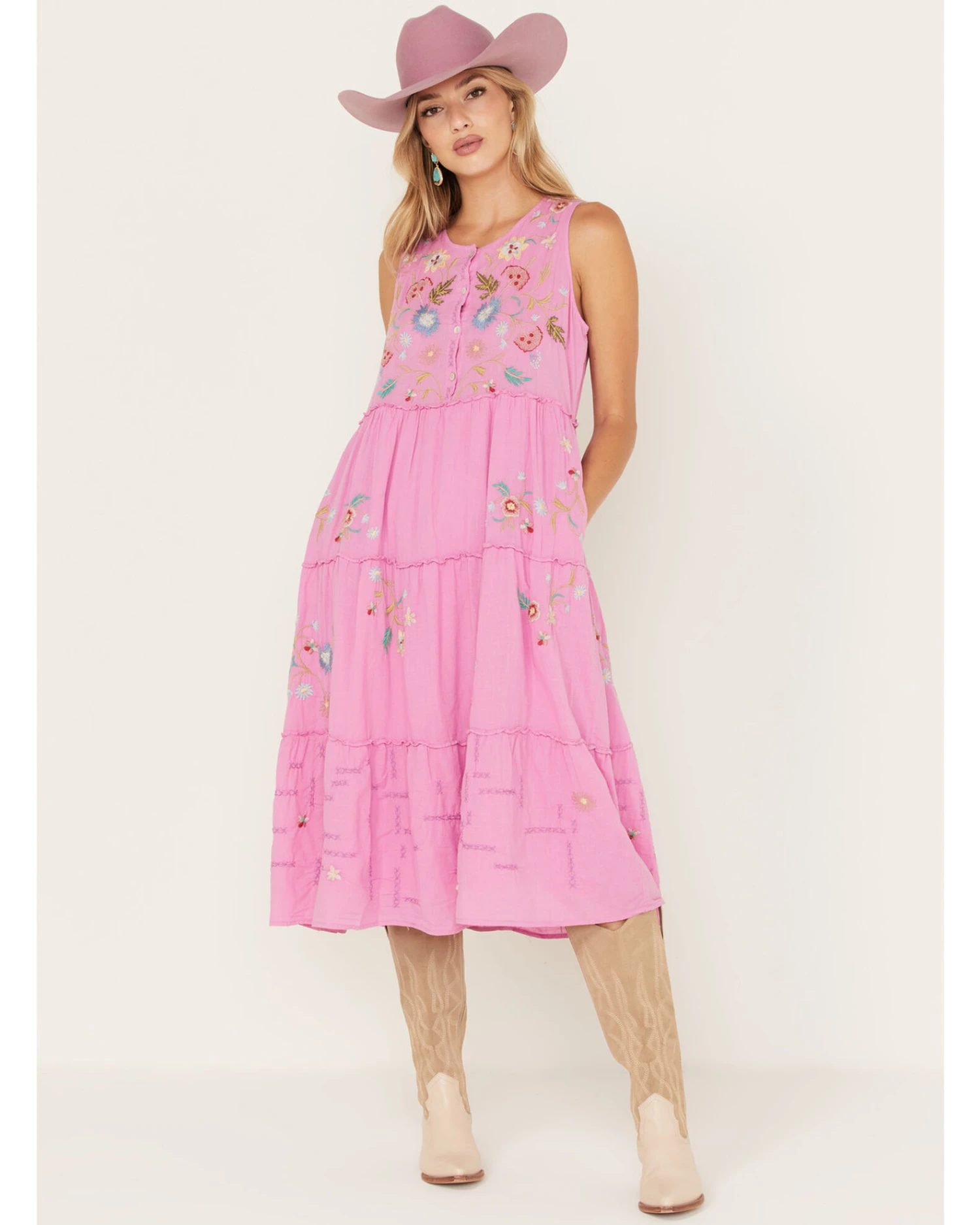 Johnny Was Women's Zanzibar Tiered Embroidered Dress - Image 4