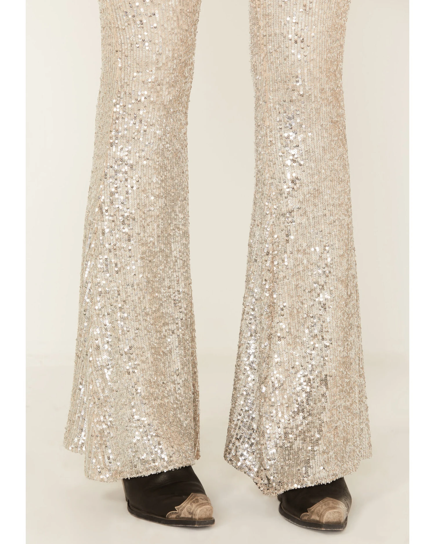 Show Me Your Mumu Women's Sequins Mercury Bell Bottom Pants - Image 4