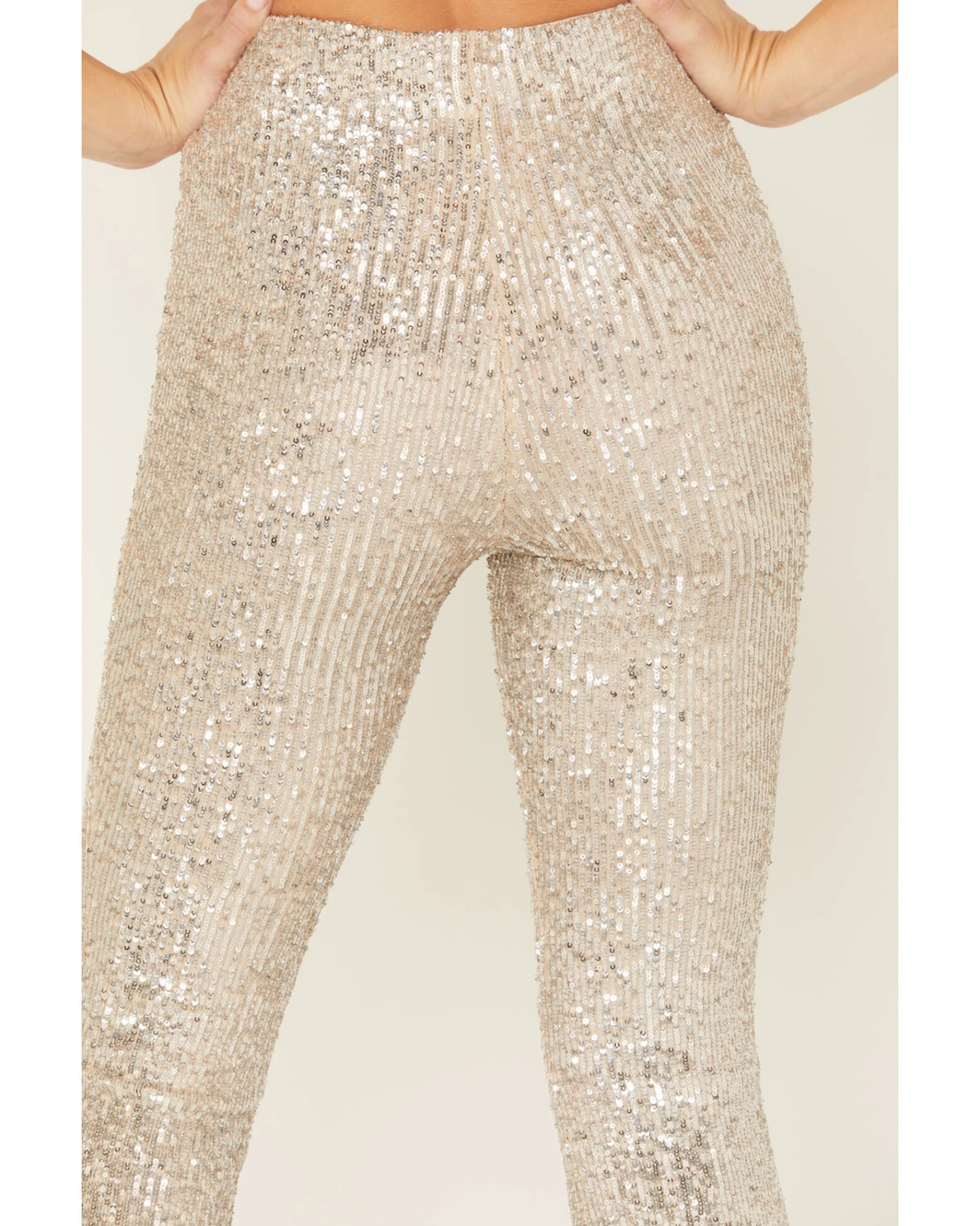 Show Me Your Mumu Women's Sequins Mercury Bell Bottom Pants - Image 3
