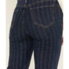 Rock & Roll Denim Women's Dark Wash Stripe Print High Rise Stretch Bootcut Jeans