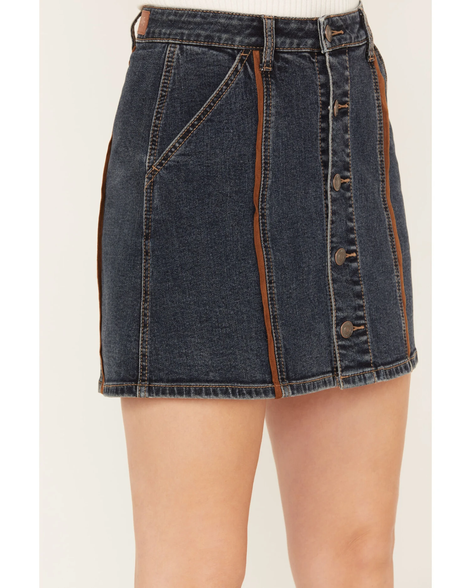 Shyanne Women's Medium Wash Denim Mini Skirt - Image 2