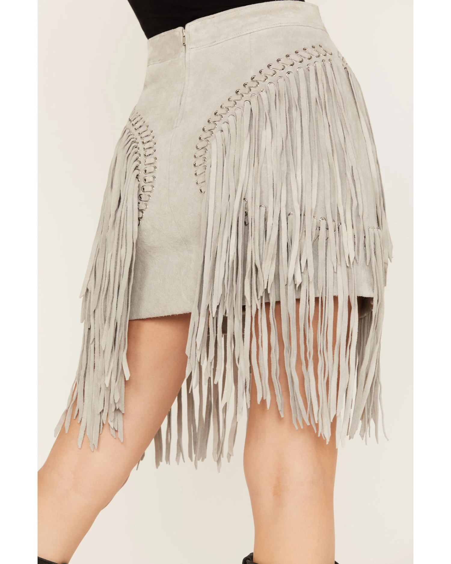 Wonderwest Women's Suede Fringe Mini Skirt - Image 3