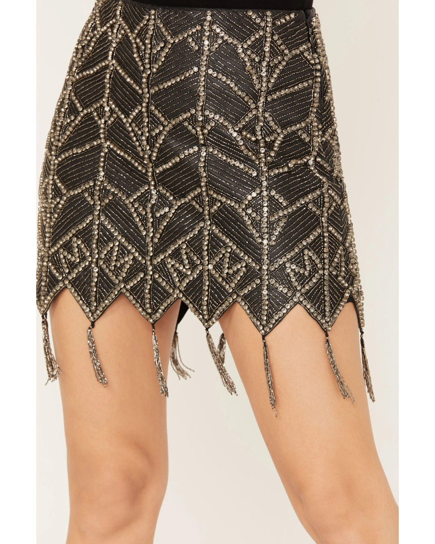 Wonderwest Women's Beaded Tassel Mini Skirt - Image 4