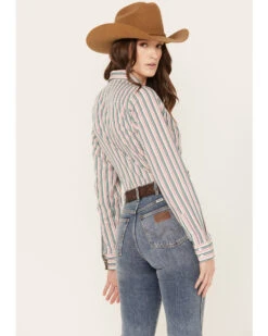 Cinch Women's Striped Long Sleeve Button-Down Western Shirt