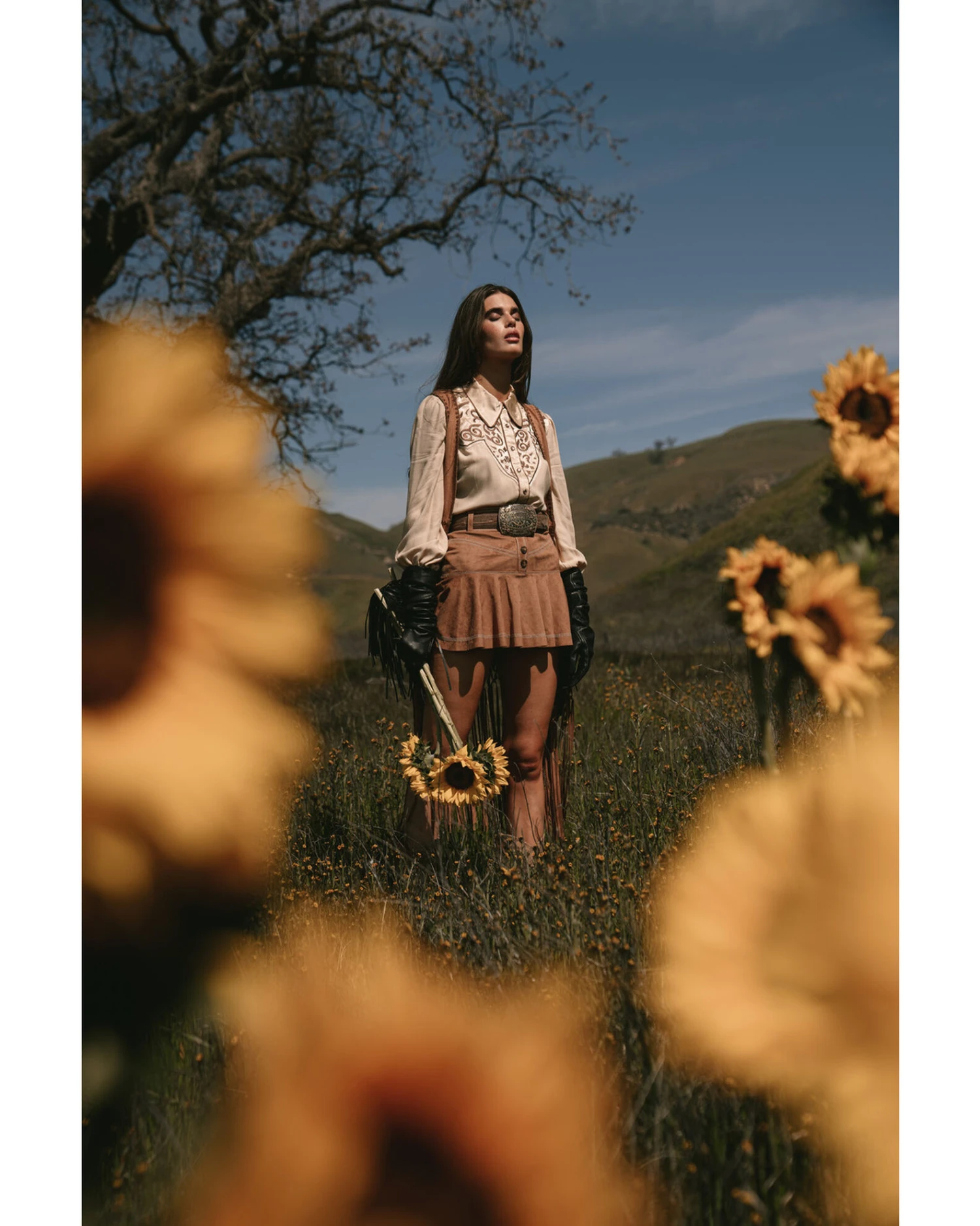 Shyanne Women's Faux Suede Ruffle Skirt - Image 3