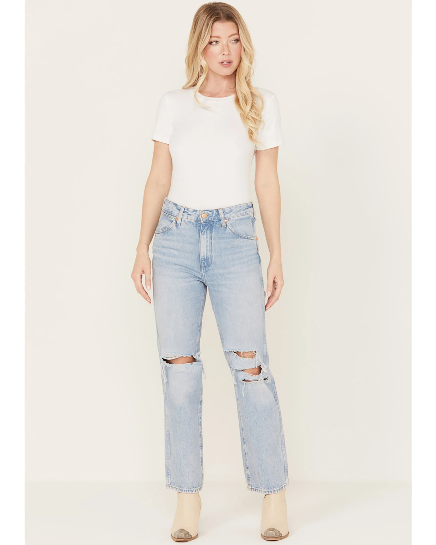 Wrangler Women's Bad Intentions Wild West 603 Destructed Straight Jeans - Image 2