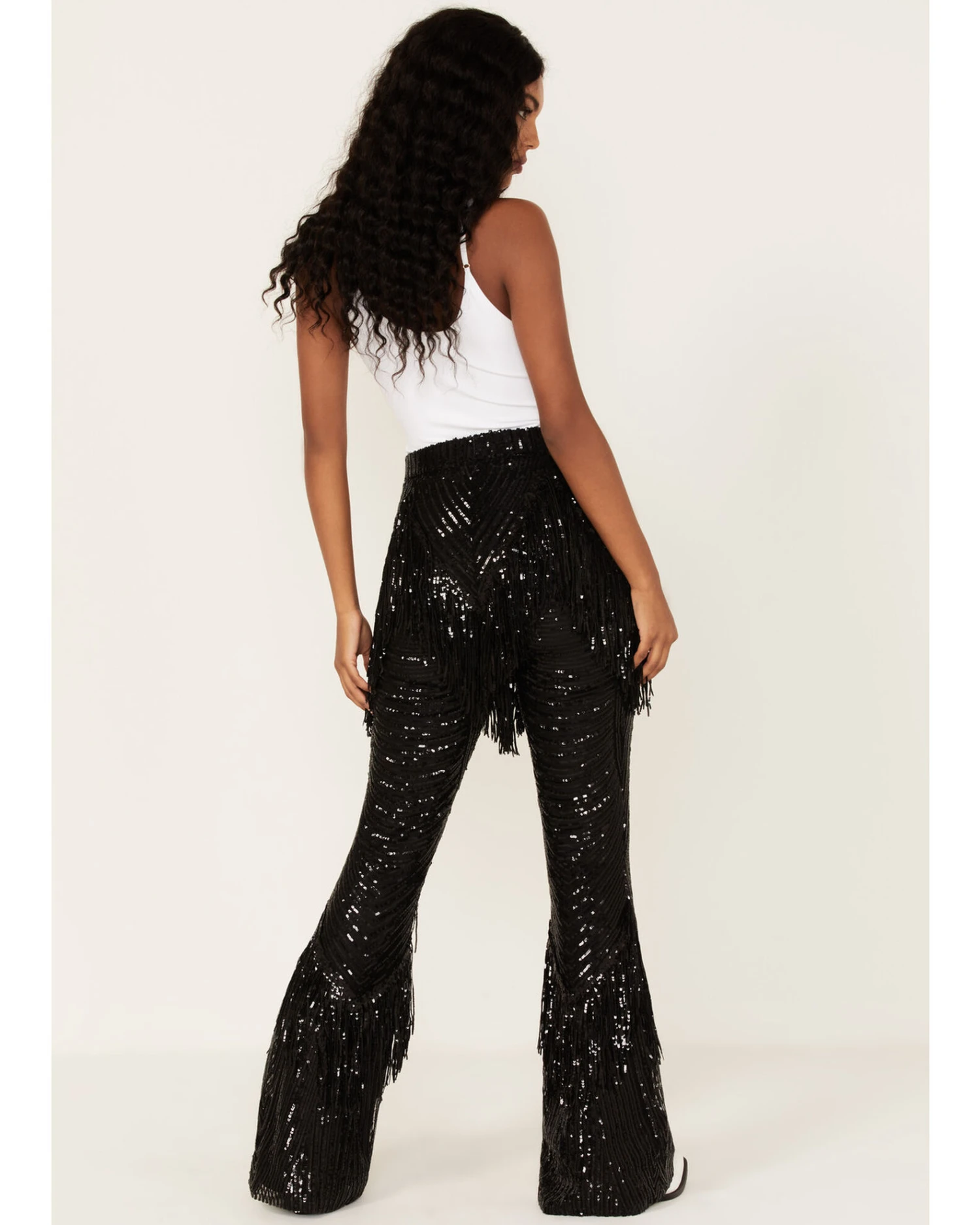 Any Old Iron Women's Beaded Fringe Flare Pants - Image 3