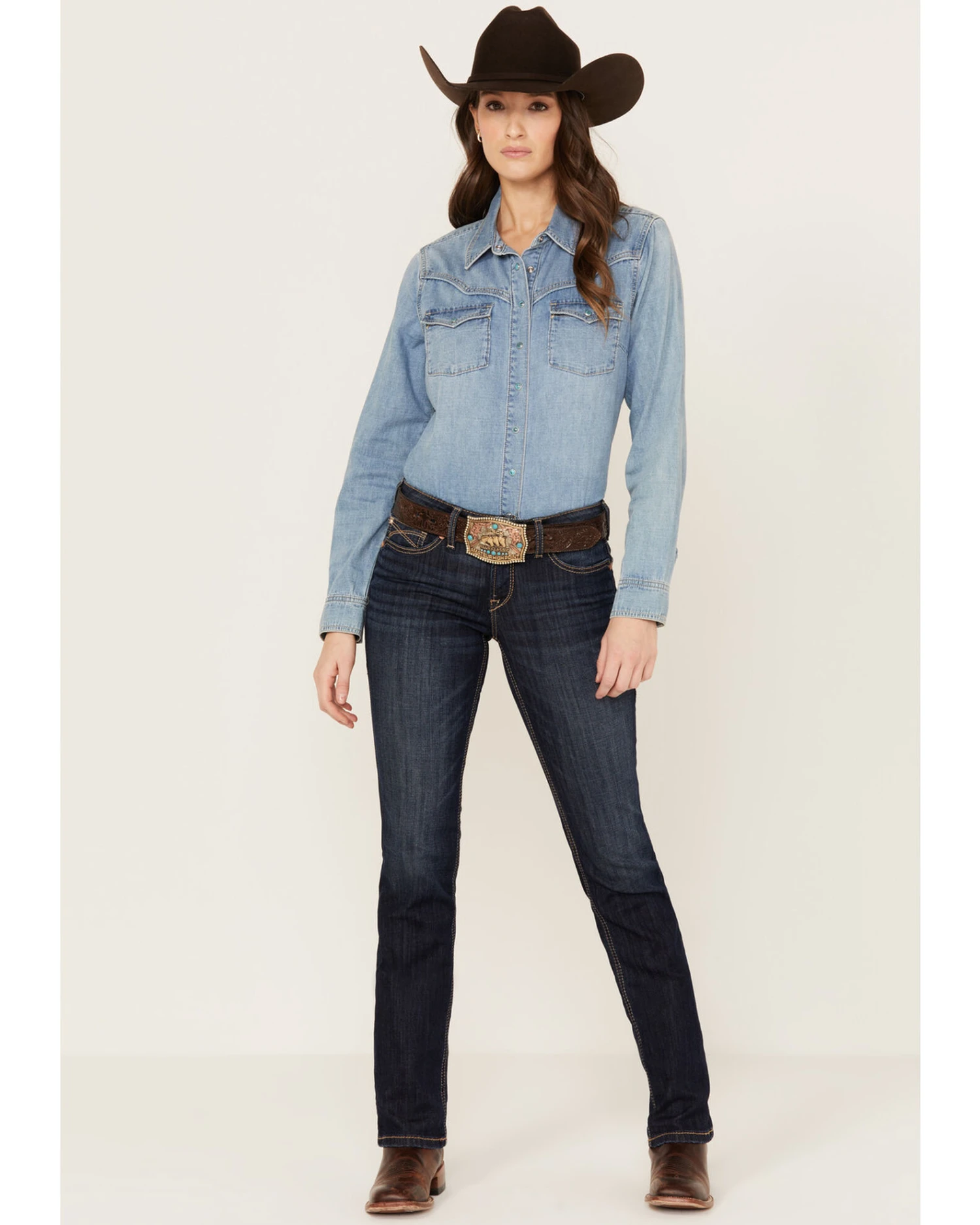 Ariat Women's R.E.A.L Perfect Rise Greta Stretch Straight Jeans - Image 4