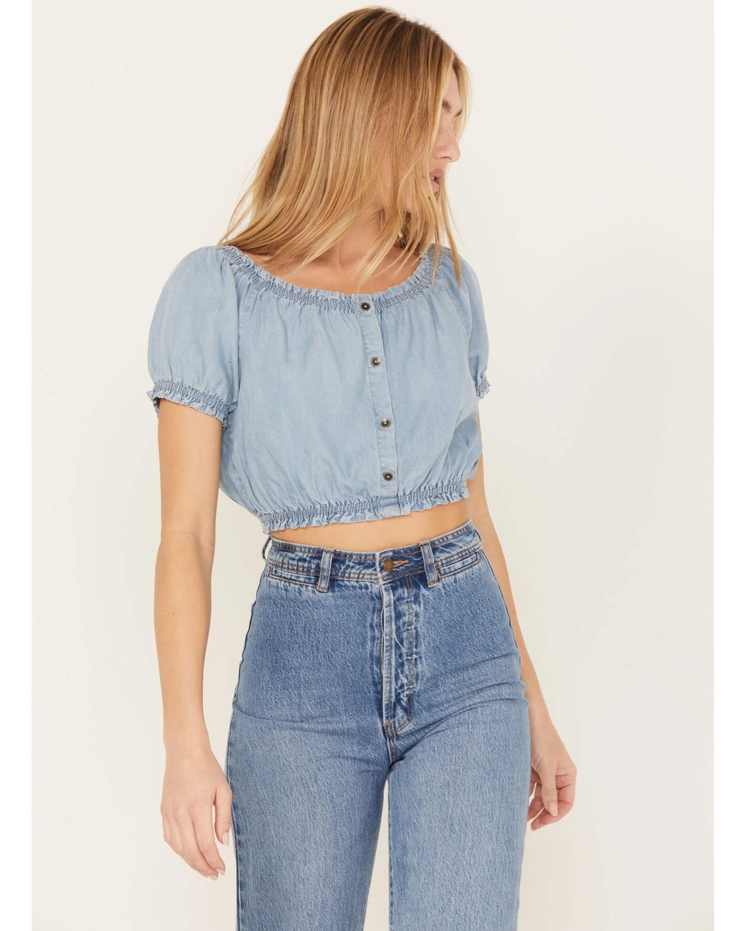 Cleo + Wolf Women's Off The Shoulder Peasant Top - Image 3