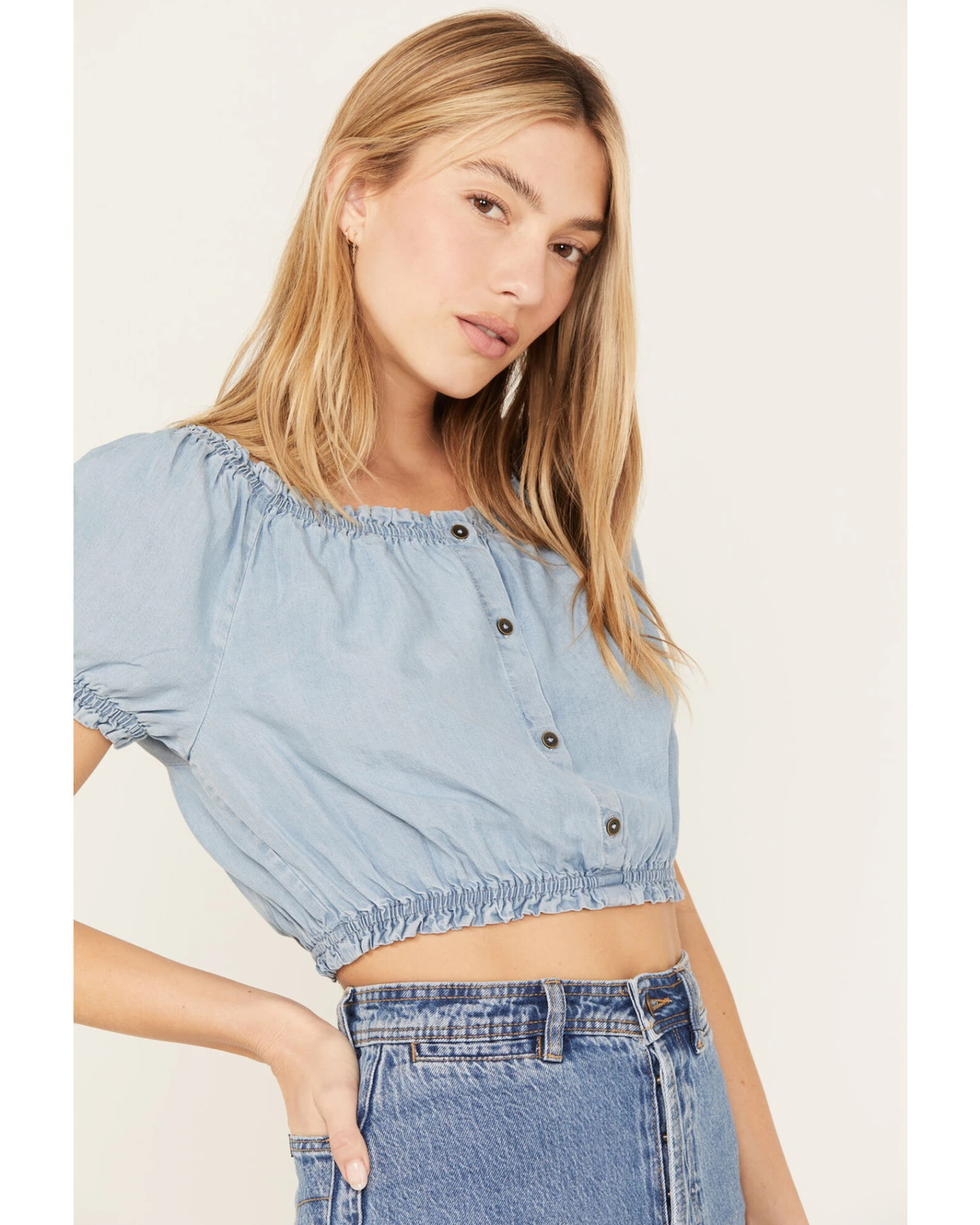 Cleo + Wolf Women's Off The Shoulder Peasant Top - Image 4