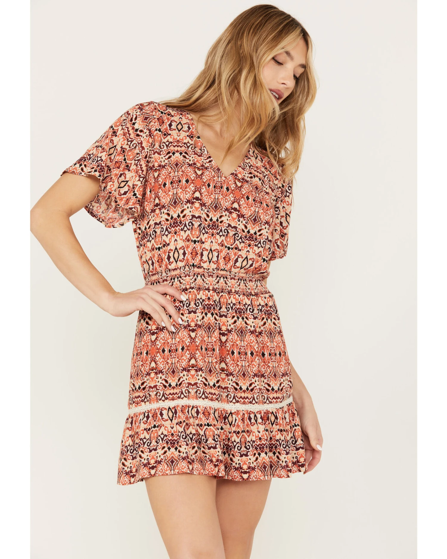 Idyllwind Women's Flutter Sleeve Mocked Dress - Image 3