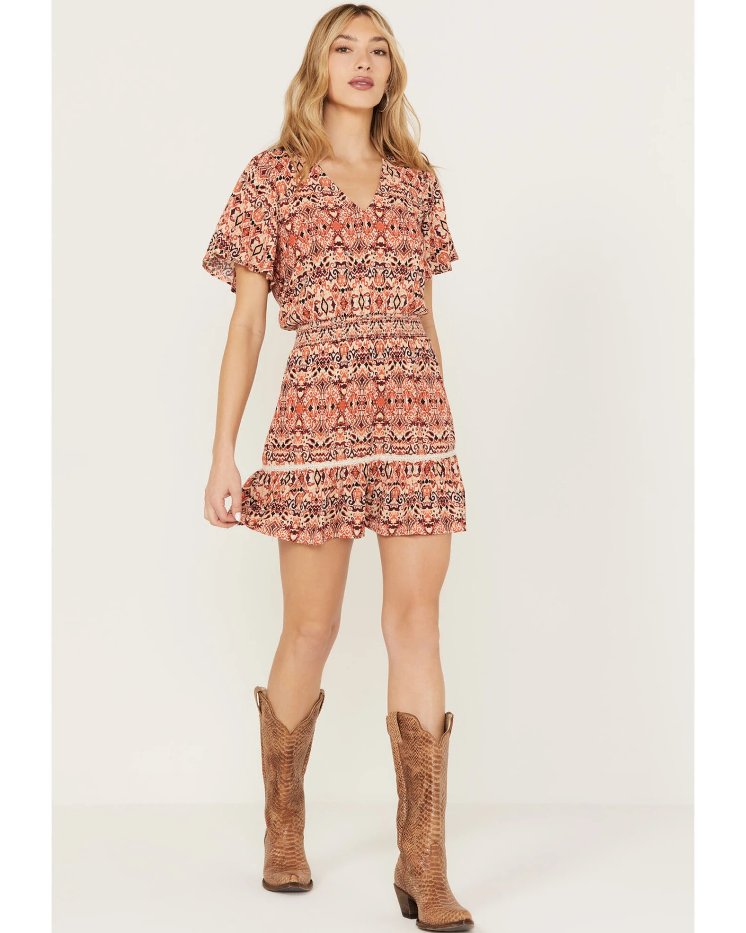 Idyllwind Women's Flutter Sleeve Mocked Dress - Image 2