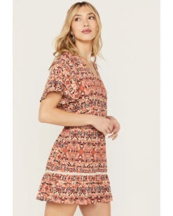 Idyllwind Women's Flutter Sleeve Mocked Dress