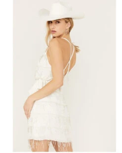 Wonderwest Women's Beaded Fringe Dress