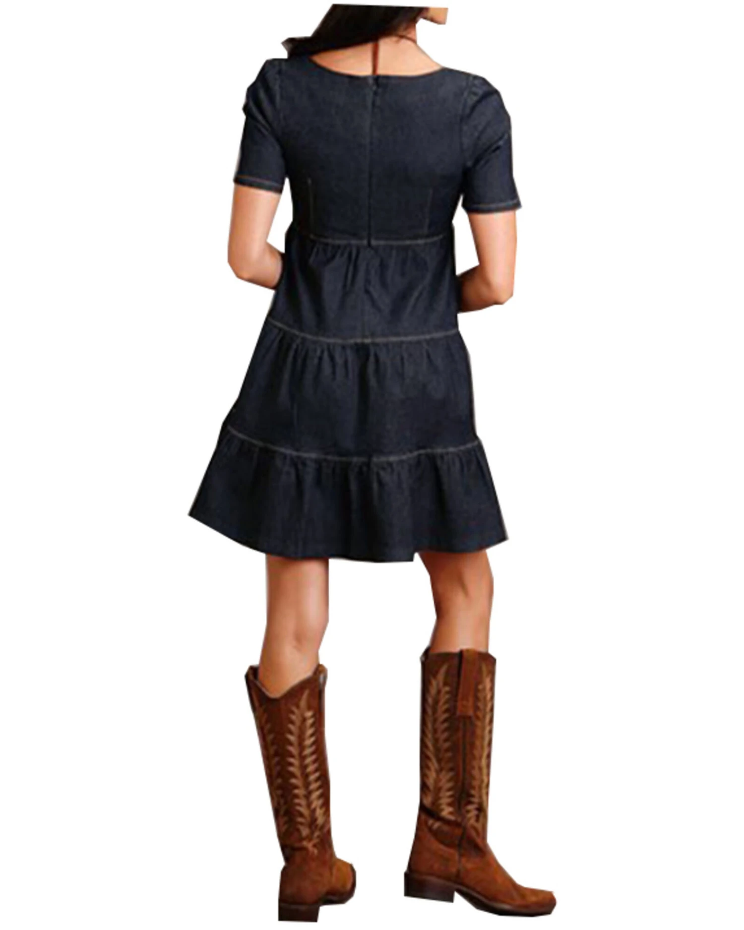 Stetson Women's Dark Wash Short Sleeve Denim Mini Dress - Image 2