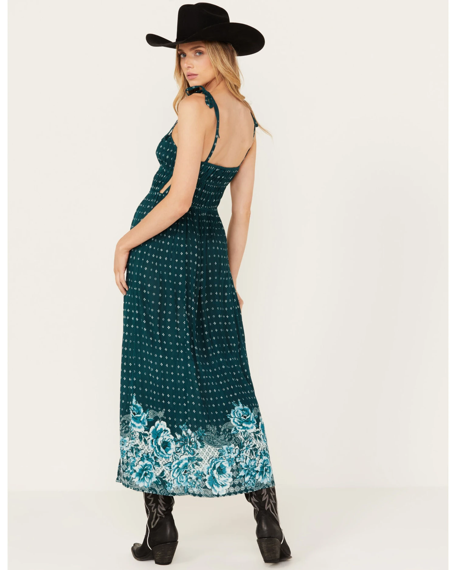 Bila77 Women's Aliyah Border Print Midi Dress