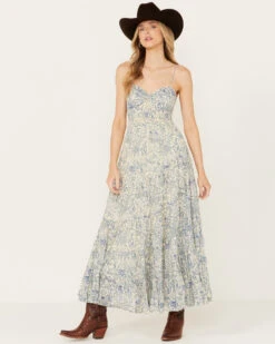 Free People Women's Sundrenched Floral Print Sleeveless Maxi Dress