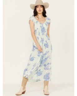 Free People Women's Floral Forget Me Not Midi Dress