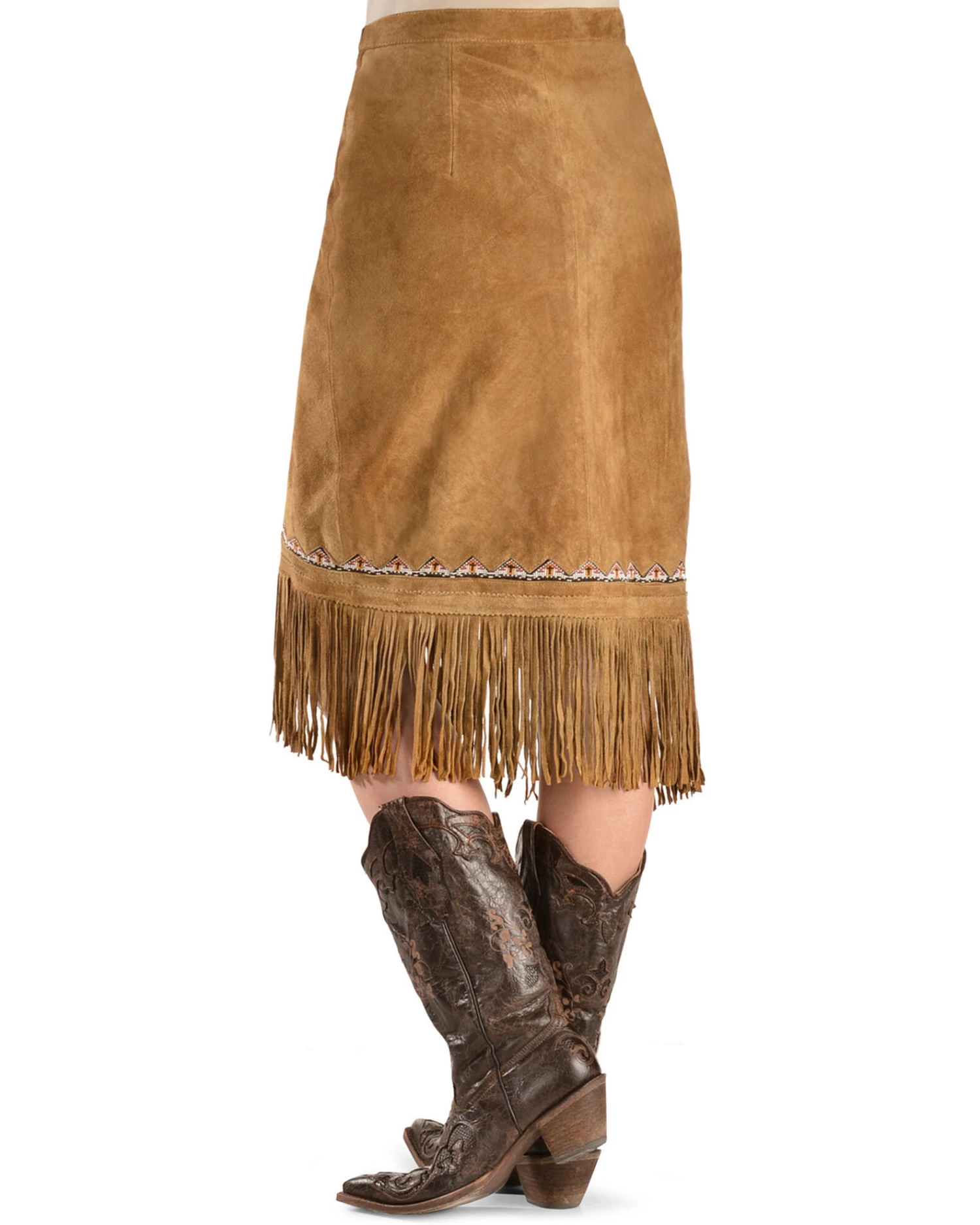 Kobler Leather Women's Yuma Fringe Suede Skirt - Image 2